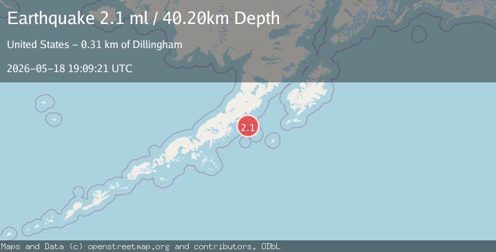 Map of 73 km E of Chignik, Alaska