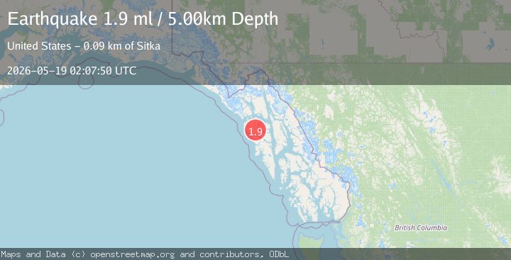 Map of 27 km ESE of Pelican, Alaska