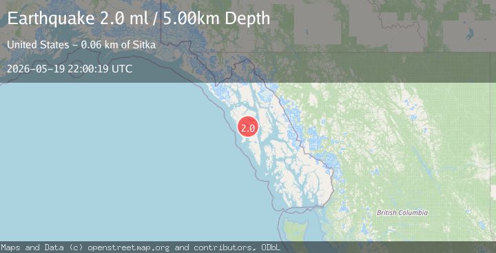 Map of 27 km SSW of Tenakee Springs, Alaska