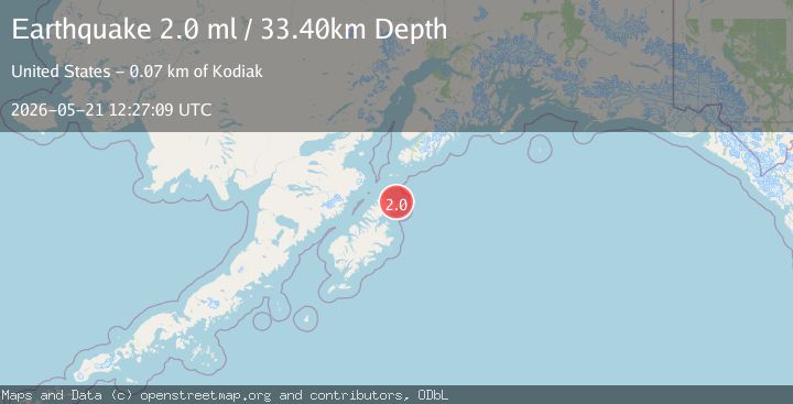 Map of 55 km NNE of Ouzinkie, Alaska