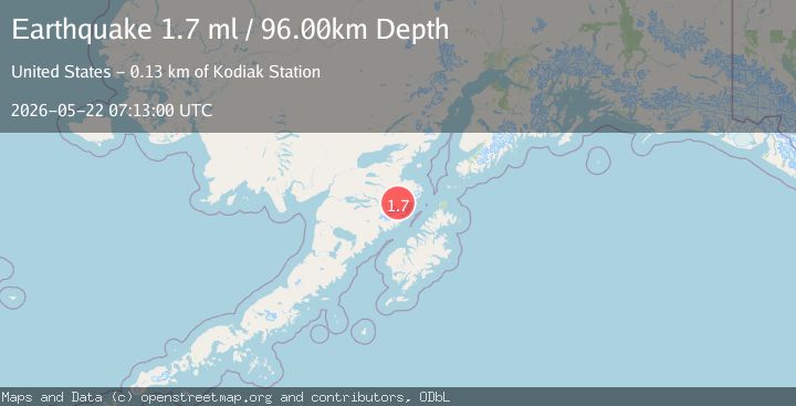 Map of 97 km SSE of Kokhanok, Alaska
