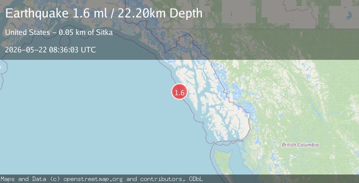 Map of 53 km W of Sitka, Alaska