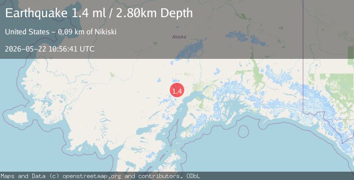 Map of 65 km WNW of Tyonek, Alaska