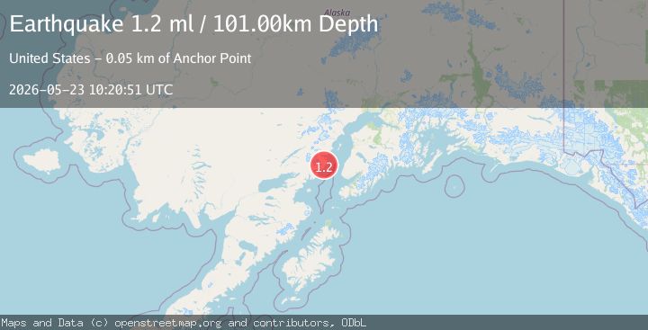 Map of 53 km WNW of Anchor Point, Alaska