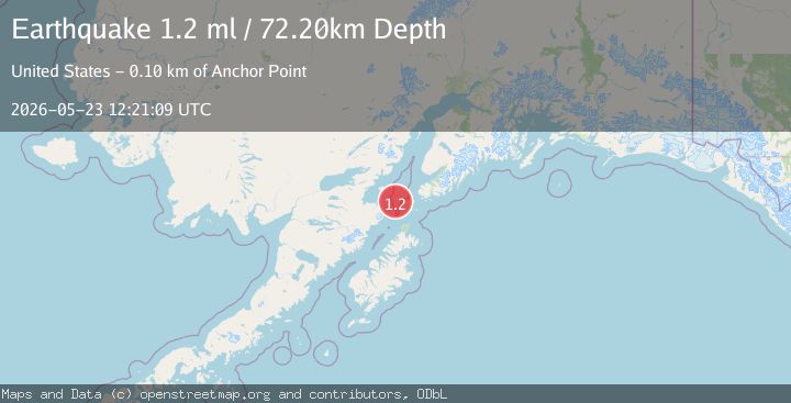 Map of 61 km WSW of Nanwalek, Alaska
