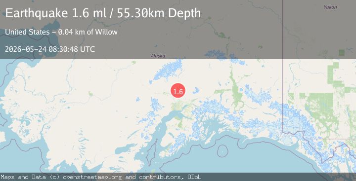 Map of 23 km WSW of Susitna North, Alaska