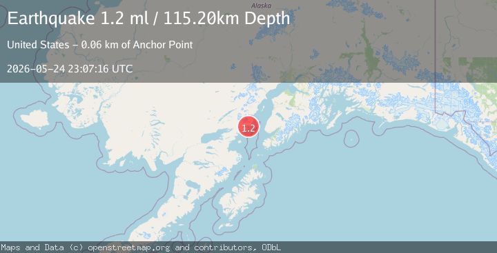 Map of 57 km W of Anchor Point, Alaska
