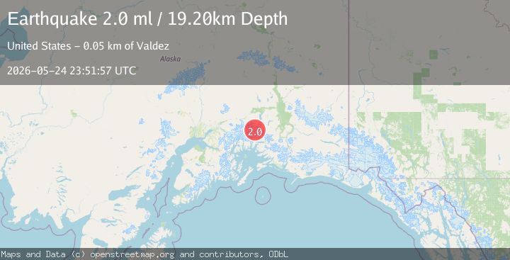Map of 45 km NNW of Valdez, Alaska