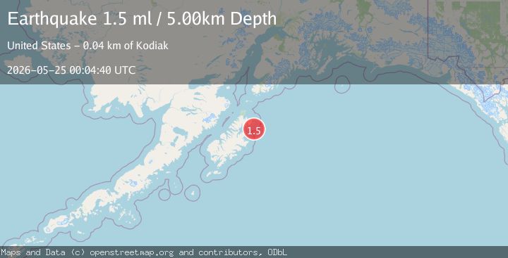 Map of 41 km ENE of Ouzinkie, Alaska