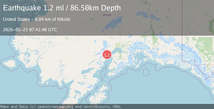 Map of 43 km WNW of Nikiski, Alaska