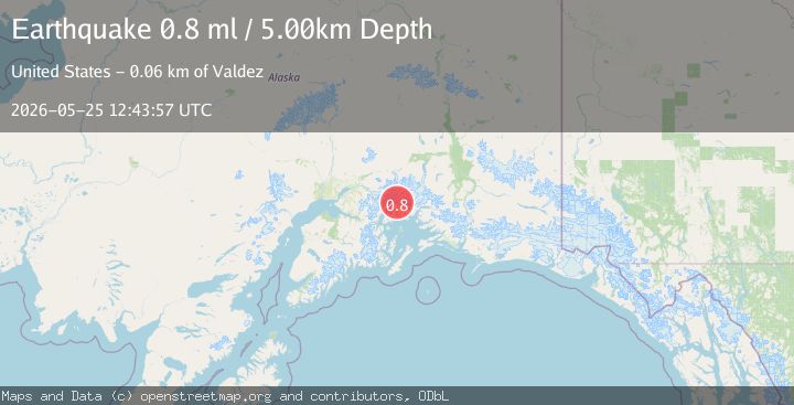 Map of 60 km NW of Tatitlek, Alaska