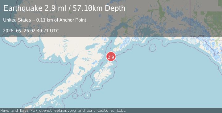 Map of 61 km SSW of Nanwalek, Alaska