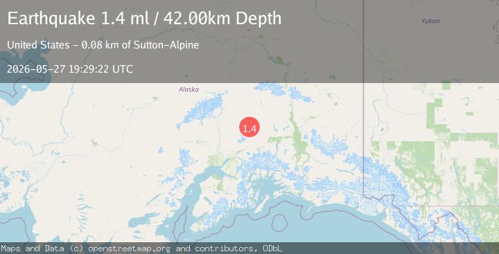 Map of 69 km N of Chickaloon, Alaska