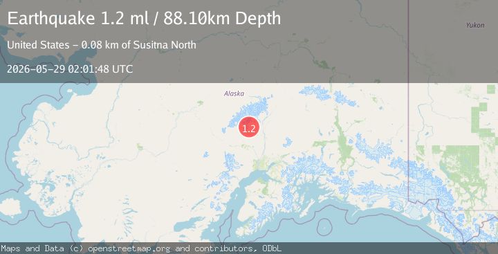 Map of 18 km WNW of Petersville, Alaska