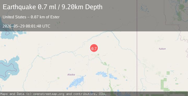 Map of 19 km ESE of Livengood, Alaska