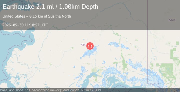 Map of 33 km ESE of Denali National Park, Alaska