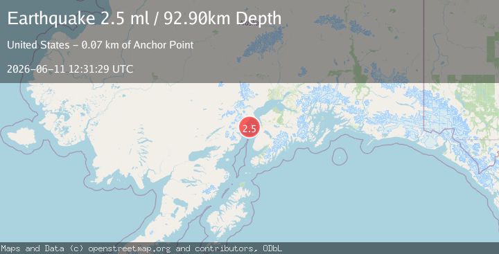Map of 40 km WNW of Clam Gulch, Alaska