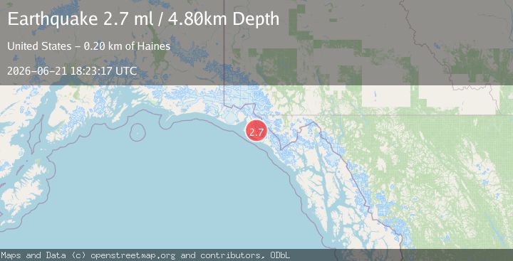 Map of 41 km E of Yakutat, Alaska