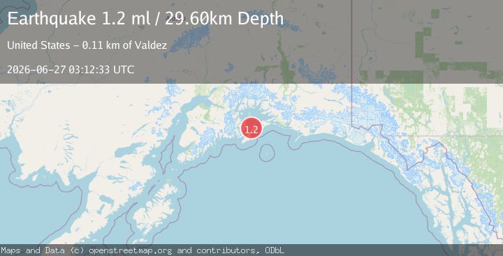 Map of 45 km ENE of Chenega, Alaska