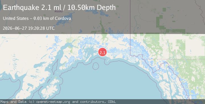 Map of 27 km E of Cordova, Alaska