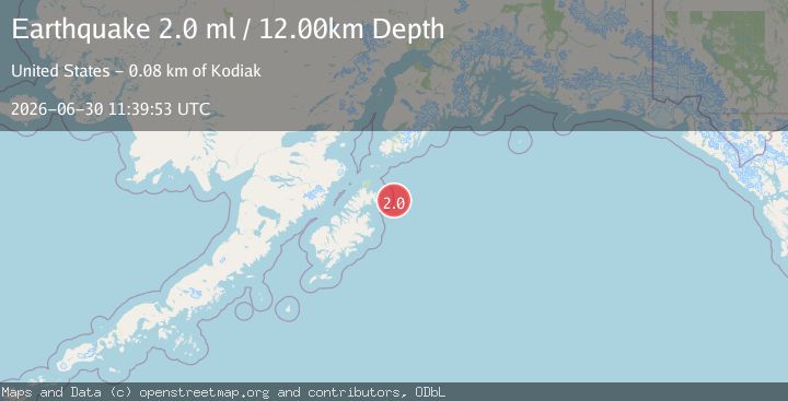 Map of 75 km ENE of Ouzinkie, Alaska