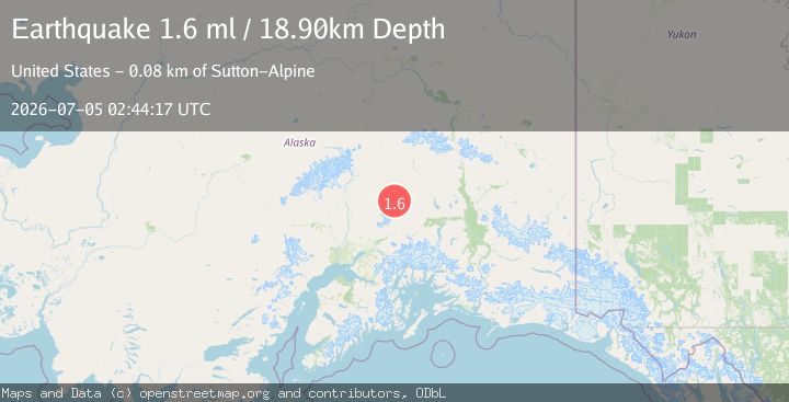 Map of 73 km N of Chickaloon, Alaska