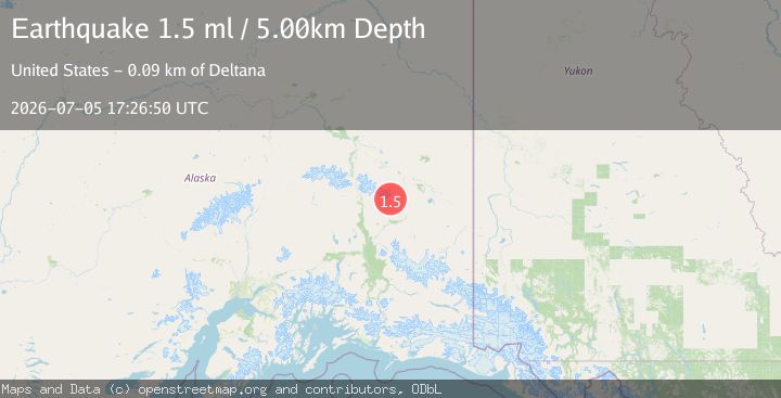 Map of 36 km NW of Mentasta Lake, Alaska