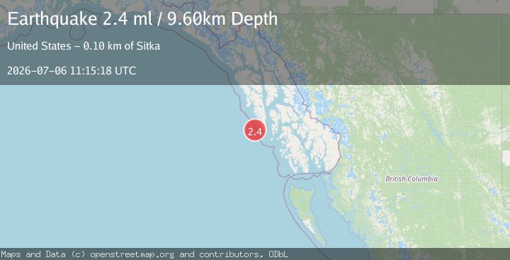 Map of 40 km W of Port Alexander, Alaska