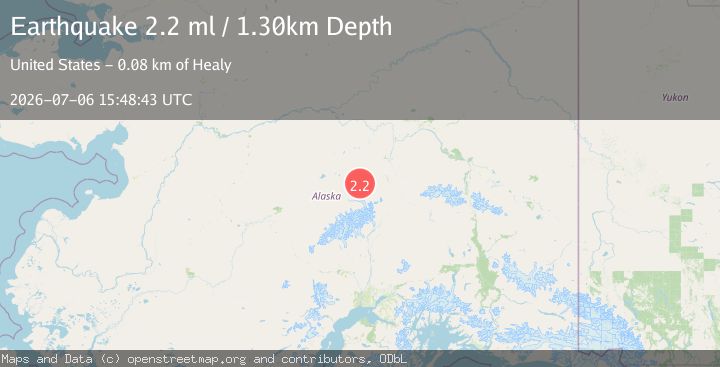 Map of 62 km ENE of Denali National Park, Alaska