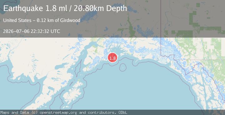 Map of 17 km NE of Chenega, Alaska