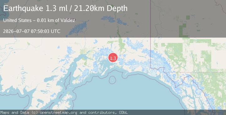 Map of 14 km SSE of Valdez, Alaska