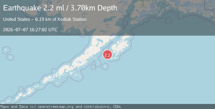 Map of 69 km WSW of Akhiok, Alaska