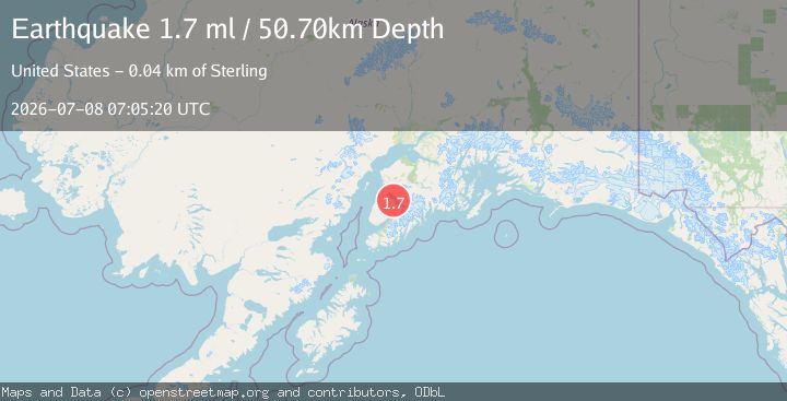 Map of 32 km SE of Kasilof, Alaska