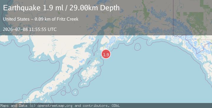 Map of 67 km SE of Port Graham, Alaska