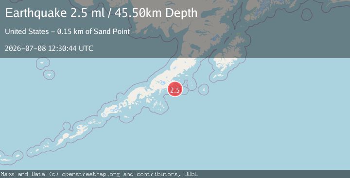 Map of 50 km SSE of Chignik, Alaska