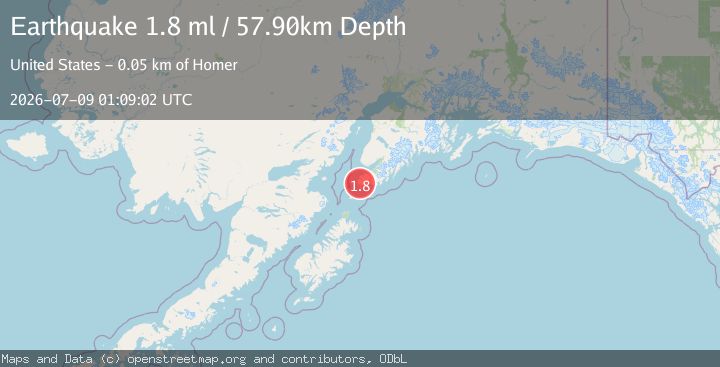 Map of 10 km SSW of Port Graham, Alaska
