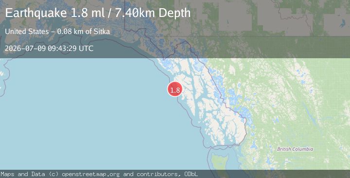 Map of 49 km SSW of Pelican, Alaska
