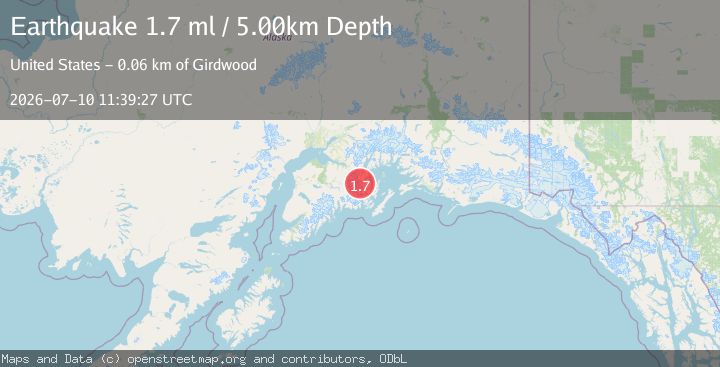 Map of 34 km SSE of Whittier, Alaska