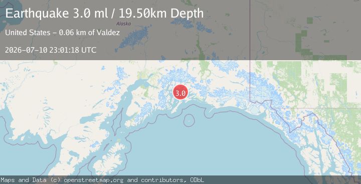 Map of 26 km SW of Tatitlek, Alaska