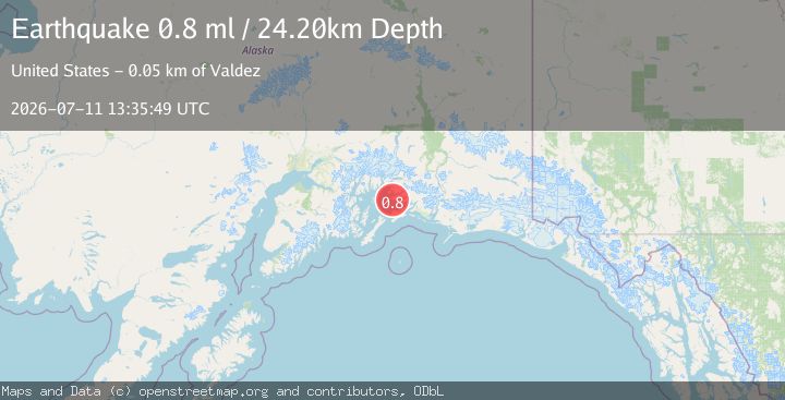 Map of 19 km S of Tatitlek, Alaska