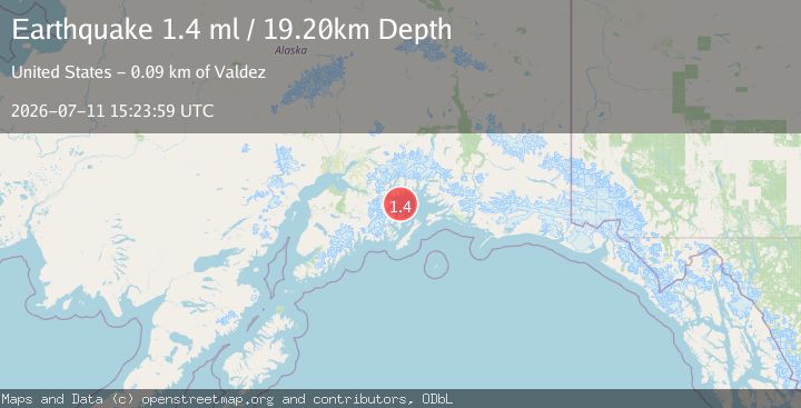 Map of 54 km ESE of Whittier, Alaska