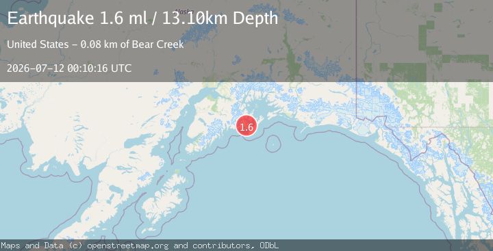 Map of 2 km WSW of Chenega, Alaska