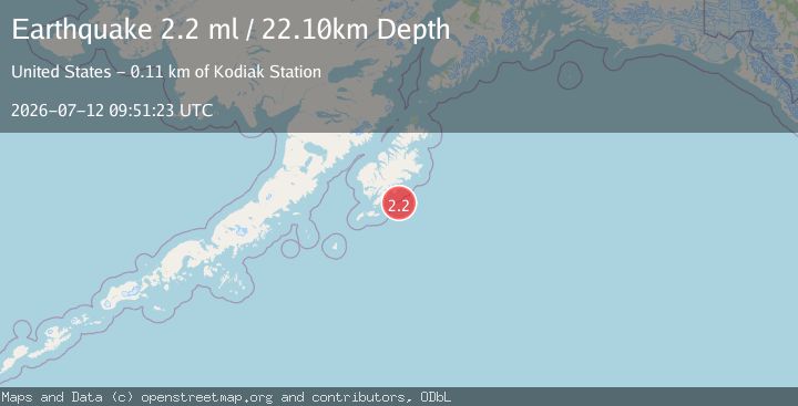 Map of 46 km SSE of Old Harbor, Alaska