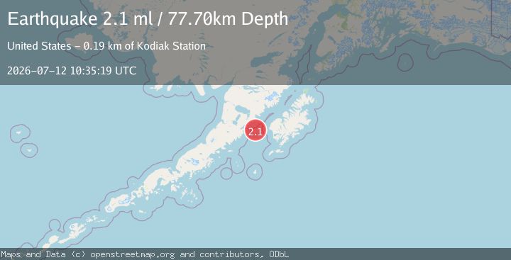 Map of 76 km WSW of Karluk, Alaska