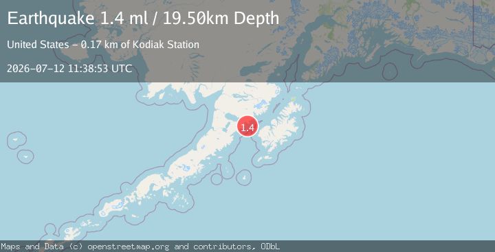 Map of 57 km W of Karluk, Alaska