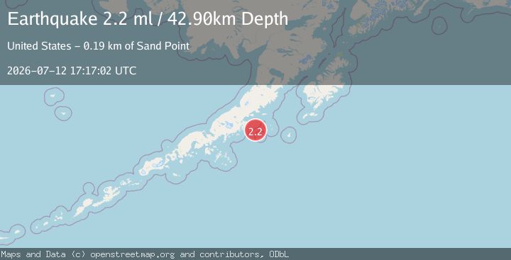 Map of 52 km SE of Chignik, Alaska
