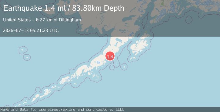 Map of 65 km NE of Chignik, Alaska