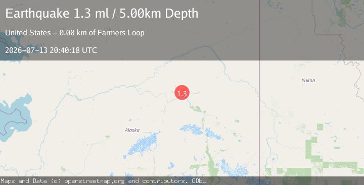 Map of 3 km NNW of Farmers Loop, Alaska