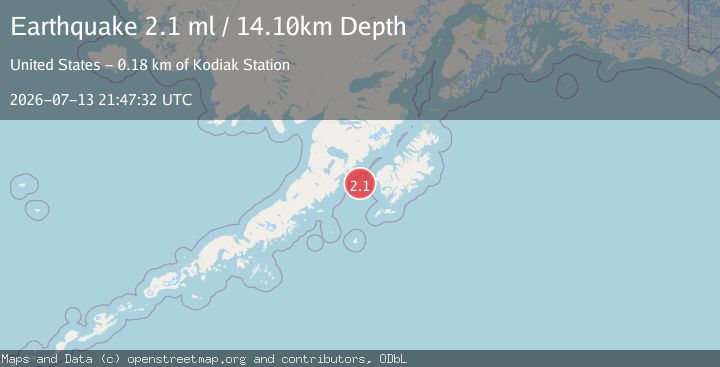 Map of 70 km WSW of Karluk, Alaska