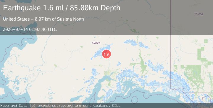 Map of 32 km NNE of Petersville, Alaska
